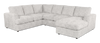 Sofa sectionnel de droite 3 pièces avec fauteuil long personnalisable Curve de Sofa Lab fabriqué au Canada en tissu - Plush Oyster