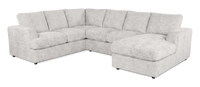 Sofa sectionnel de droite 3 pièces avec fauteuil long personnalisable Curve de Sofa Lab fabriqué au Canada en tissu - Plush Oyster