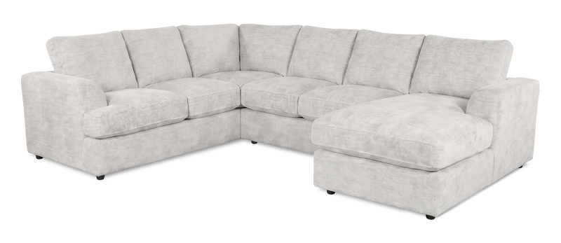 Sofa sectionnel de droite 3 pièces avec fauteuil long personnalisable Curve de Sofa Lab fabriqué au Canada en tissu - Plush Oyster