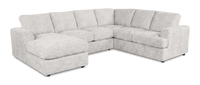  Sofa sectionnel de gauche 3 pièces avec fauteuil long personnalisable Curve de Sofa Lab fabriqué au Canada en tissu - Plush Oyster