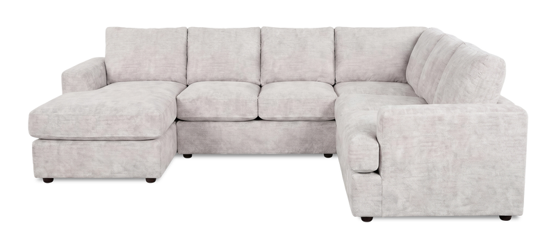 Sofa sectionnel de gauche 3 pièces avec fauteuil long personnalisable Curve de Sofa Lab fabriqué au Canada en tissu - Plush Oyster