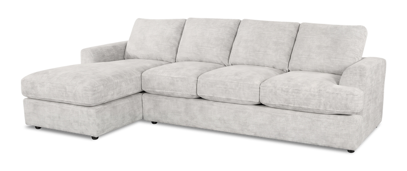 Sofa-lit sectionnel de gauche personnalisable Curve de Sofa Lab fabriqué au Canada en tissu - Plush Oyster
