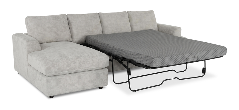 Sofa-lit sectionnel de gauche personnalisable Curve de Sofa Lab fabriqué au Canada en tissu - Plush Oyster