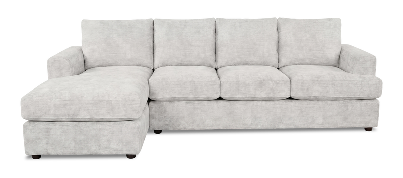 Sofa-lit sectionnel de gauche personnalisable Curve de Sofa Lab fabriqué au Canada en tissu - Plush Oyster