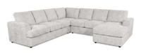  Sofa sectionnel de droite 4 pièces avec fauteuil long personnalisable Curve de Sofa Lab fabriqué au Canada en tissu - Plush Oyster