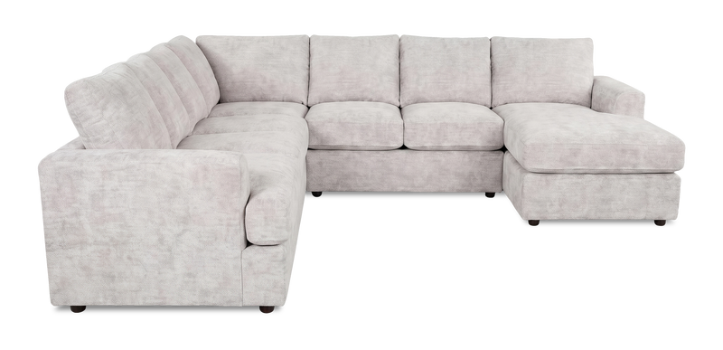 Sofa sectionnel de droite 4 pièces avec fauteuil long personnalisable Curve de Sofa Lab fabriqué au Canada en tissu - Plush Oyster