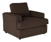 Fauteuil personnalisable Curve de Sofa Lab de 40 po fabriqué au Canada en tissu - Teddy Walnut