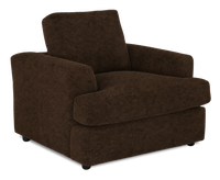 Fauteuil personnalisable Curve de Sofa Lab de 40 po fabriqué au Canada en tissu - Plush Chocolate