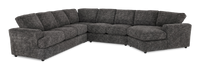  Sofa sectionnel de droite 4 pièces avec fauteuil enveloppant personnalisable Curve de Sofa Lab fabriqué au Canada en tissu - Plush Charcoal