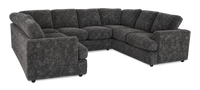 Sofa sectionnel en U personnalisable Curve de Sofa Lab fabriqué au Canada en tissu - Plush Charcoal