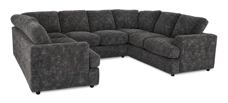 Sofa sectionnel en U personnalisable Curve de Sofa Lab fabriqué au Canada en tissu - Plush Charcoal 