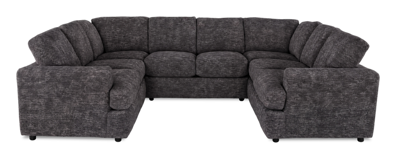 Sofa sectionnel en U personnalisable Curve de Sofa Lab fabriqué au Canada en tissu - Plush Charcoal 