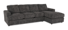 Sofa avec fauteuil long de droite personnalisable Curve de Sofa Lab fabriqué au Canada en tissu - Plush Charcoal