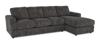Sofa avec fauteuil long de droite personnalisable Curve de Sofa Lab fabriqué au Canada en tissu - Plush Charcoal
