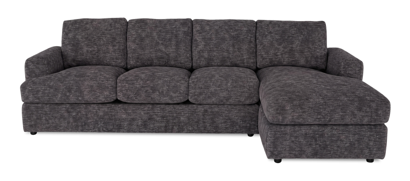Sofa avec fauteuil long de droite personnalisable Curve de Sofa Lab fabriqué au Canada en tissu - Plush Charcoal