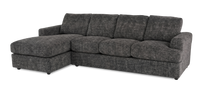 Sofa avec fauteuil long de gauche personnalisable Curve de Sofa Lab fabriqué au Canada en tissu - Plush Charcoal