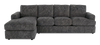 Made in Canada Customizable Sofa Lab Curve Left-Facing Fabric Sofa Chaise  – Plush Charcoal | Sofa avec fauteuil long de gauche personnalisable Curve de Sofa Lab fabriqué au Canada en tissu - Plush Charcoal