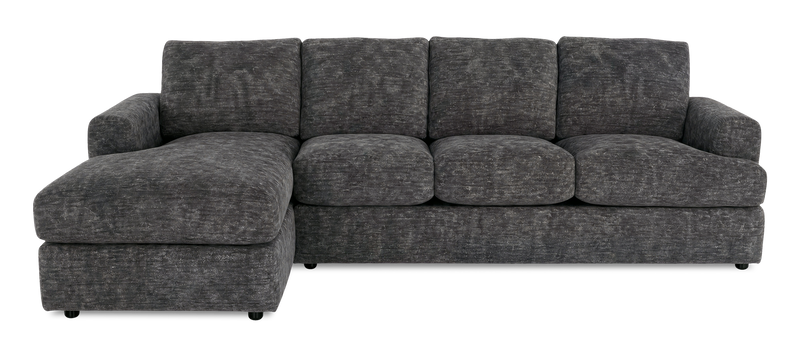 Sofa avec fauteuil long de gauche personnalisable Curve de Sofa Lab fabriqué au Canada en tissu - Plush Charcoal