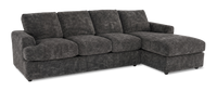  Sofa-lit sectionnel de droite personnalisable Curve de Sofa Lab fabriqué au Canada en tissu - Plush Charcoal