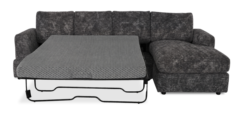 Sofa-lit sectionnel de droite personnalisable Curve de Sofa Lab fabriqué au Canada en tissu - Plush Charcoal 