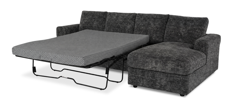 Sofa-lit sectionnel de droite personnalisable Curve de Sofa Lab fabriqué au Canada en tissu - Plush Charcoal 