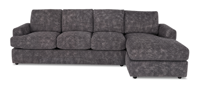 Sofa-lit sectionnel de droite personnalisable Curve de Sofa Lab fabriqué au Canada en tissu - Plush Charcoal 