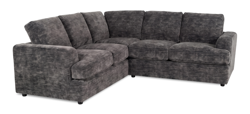 Sofa sectionnel 2 pièces personnalisable Curve de Sofa Lab fabriqué au Canada en tissu - Plush Charcoal 