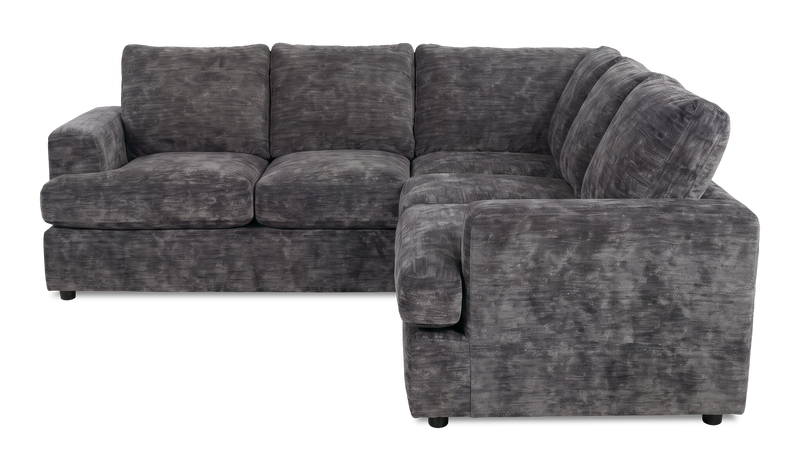 Sofa sectionnel 2 pièces personnalisable Curve de Sofa Lab fabriqué au Canada en tissu - Plush Charcoal 