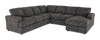 Sofa sectionnel de droite 4 pièces avec fauteuil long personnalisable Curve de Sofa Lab fabriqué au Canada en tissu - Plush Charcoal 