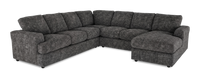  Sofa sectionnel de droite 4 pièces avec fauteuil long personnalisable Curve de Sofa Lab fabriqué au Canada en tissu - Plush Charcoal