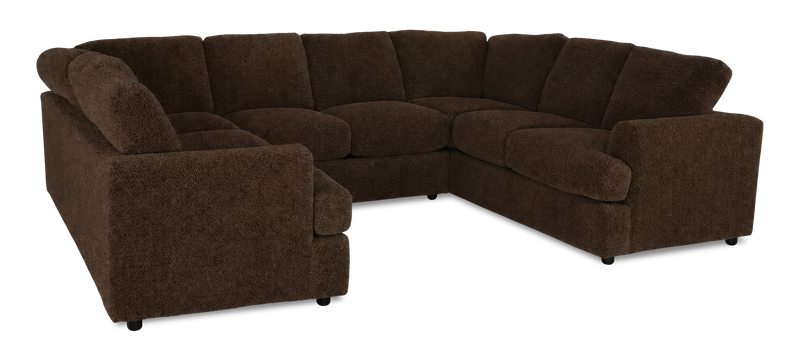 Sofa sectionnel en U personnalisable Curve de Sofa Lab fabriqué au Canada en tissu - Plush Chocolate