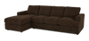Sofa avec fauteuil long de gauche personnalisable Curve de Sofa Lab fabriqué au Canada en tissu - Plush Chocolate