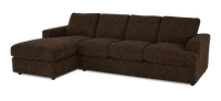Sofa avec fauteuil long de gauche personnalisable Curve de Sofa Lab fabriqué au Canada en tissu - Plush Chocolate