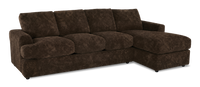 Sofa-lit sectionnel de droite personnalisable Curve de Sofa Lab fabriqué au Canada en tissu - Plush Chocolate