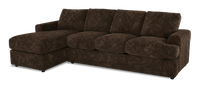 Sofa-lit sectionnel de gauche personnalisable Curve de Sofa Lab fabriqué au Canada en tissu - Plush Chocolate