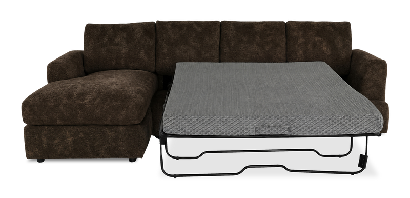 Sofa-lit sectionnel de gauche personnalisable Curve de Sofa Lab fabriqué au Canada en tissu - Plush Chocolate