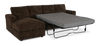 Made in Canada Customizable Sofa Lab Curve Fabric Left-Facing Sofabed Sectional - Plush Chocolate | Sofa-lit sectionnel de gauche personnalisable Curve de Sofa Lab fabriqué au Canada en tissu - Plush Chocolate