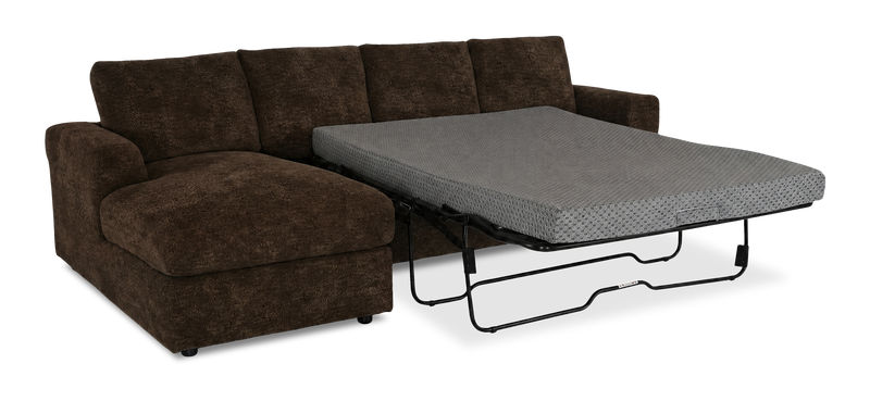 Sofa-lit sectionnel de gauche personnalisable Curve de Sofa Lab fabriqué au Canada en tissu - Plush Chocolate