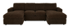 Made in Canada Customizable Sofa Lab Curve Fabric Double Chaise Sectional - Plush Chocolate | Sofa sectionnel avec deux fauteuils longs personnalisable Curve de Sofa Lab fabriqué au Canada en tissu - Plush Chocolate