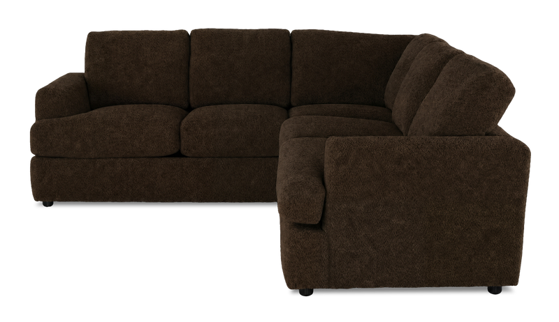 Sofa sectionnel 2 pièces personnalisable Curve de Sofa Lab fabriqué au Canada en tissu - Plush Chocolate
