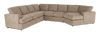 Sofa sectionnel de droite 4 pièces avec fauteuil enveloppant personnalisable Curve de Sofa Lab fabriqué au Canada en tissu - Chenille Praline