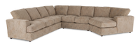  Sofa sectionnel de droite 4 pièces avec fauteuil enveloppant personnalisable Curve de Sofa Lab fabriqué au Canada en tissu - Chenille Praline