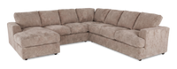  Sofa sectionnel de gauche 4 pièces avec fauteuil long personnalisable Curve de Sofa Lab fabriqué au Canada en tissu - Chenille Praline