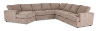  Sofa sectionnel de gauche 4 pièces avec fauteuil enveloppant personnalisable Curve de Sofa Lab fabriqué au Canada en tissu - Chenille Praline