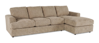 Sofa avec fauteuil long de droite personnalisable Curve de Sofa Lab fabriqué au Canada en tissu - Chenille Praline