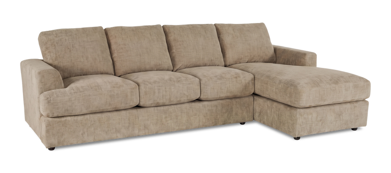 Sofa avec fauteuil long de droite personnalisable Curve de Sofa Lab fabriqué au Canada en tissu - Chenille Praline