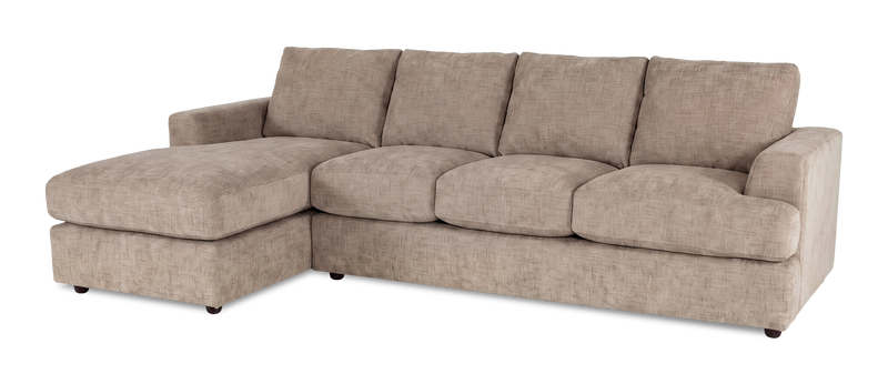 Sofa avec fauteuil long de gauche personnalisable Curve de Sofa Lab fabriqué au Canada en tissu - Chenille Praline
