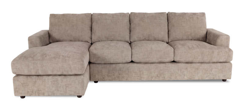 Sofa avec fauteuil long de gauche personnalisable Curve de Sofa Lab fabriqué au Canada en tissu - Chenille Praline