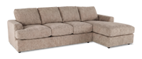  Sofa-lit sectionnel de droite personnalisable Curve de Sofa Lab fabriqué au Canada en tissu - Chenille Praline