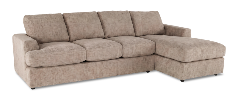 Sofa-lit sectionnel de droite personnalisable Curve de Sofa Lab fabriqué au Canada en tissu - Chenille Praline